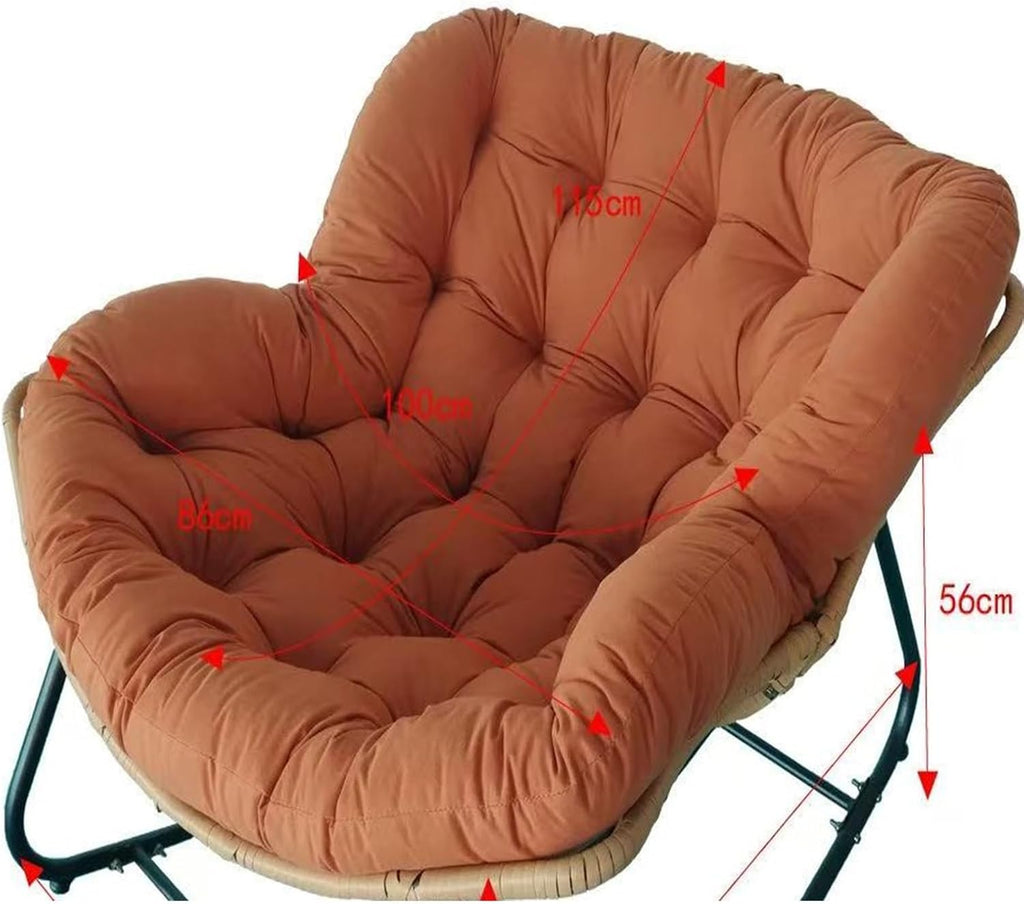 Outdoor Rocking Chair Cushions（Only Cushion, Waterproof Patio Egg Lounge Chair Cushion, Indoor Papasan Chair Cushion(Dark Gray)