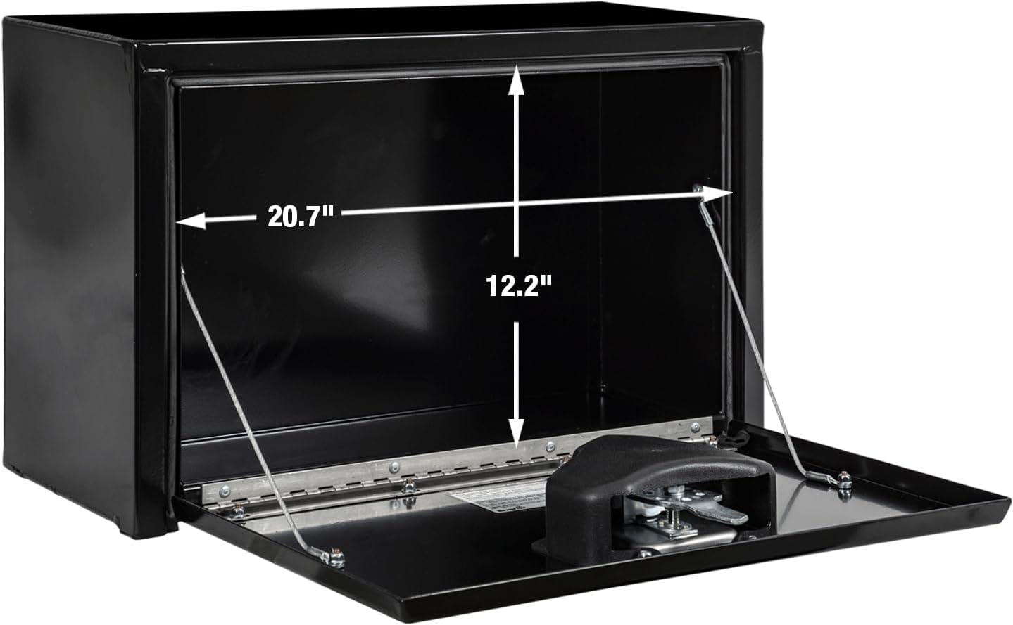 Buyers Products 1703312 Black Steel Underbody Truck Tool Box – 15 x 10 x 24 Inch - Truck Bed & Underbelly RV Storage Box, Locking T-Latch, Weather-Resistant, Heavy-Duty Flatbed Job Box, Made in USA
