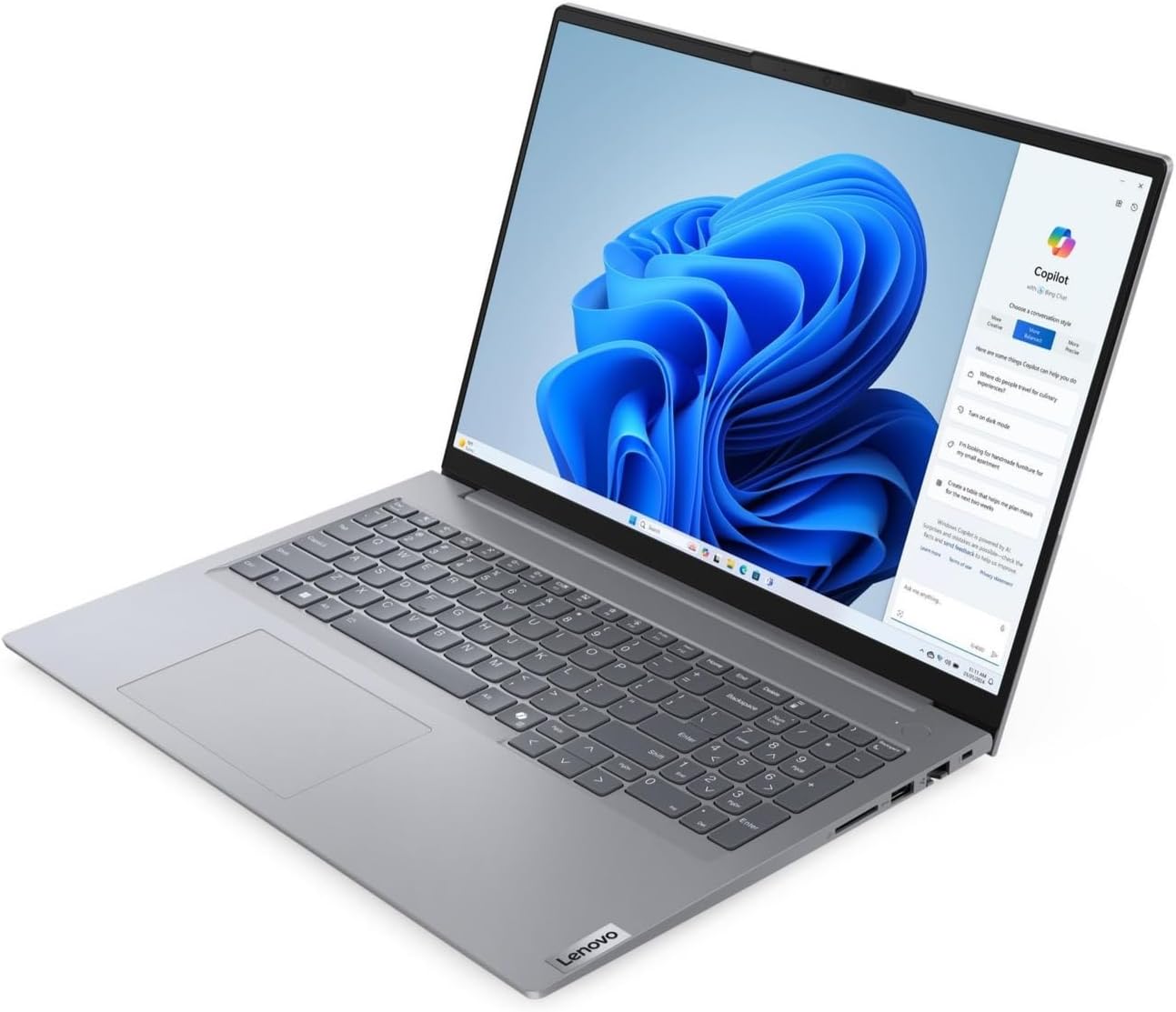 Lenovo ThinkBook 16 G7 Business Laptop 2025,16' WUXGA Display, AMD Ryzen 5 7533HS (6-Core), 16GB DDR5 RAM, 1TB PCIe SSD, Wi-Fi 6, Bluetooth, RJ-45, Webcam, Fingerprint Reader, Copilot Win 11 Pro