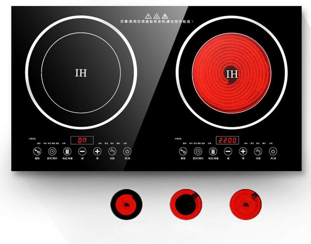 Portable Induction Cooktop - 110V 8 Levels Electric Dual Induction Cooker Cooktop Countertop Double Burner Suitable for Cast Iron Cookware Kitchen or Resturant USA STOCK