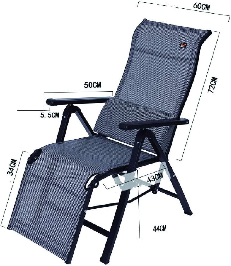 N / A Folding Deck Chair meshGarden Leisure Folding Deck Chair, Adjustable Zero Gravity Waterproof Rocking Chair for Indoor/Outdoor/Lunch/Camping, Gray
