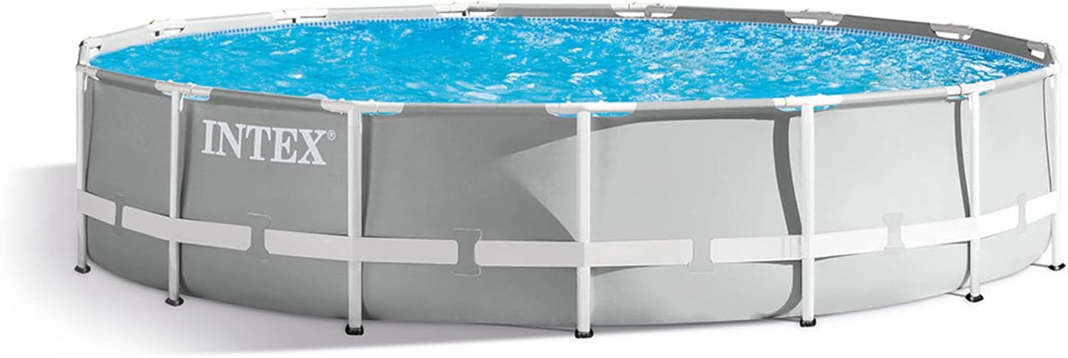 Intex 15' x 42' Prism Frame Above Ground Swimming Pool Set and Pool Filter Pump