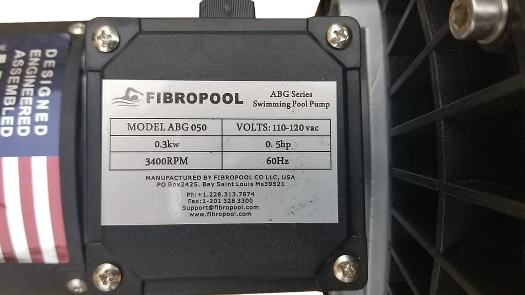 FibroPool 0.5HP Above Ground Pool Pump – 3000 GPH High Efficiency 1/2 HP Motor, Clear Lid Strainer, 120V Pool Pump with Hose Adapters for Easy Installation ABG051