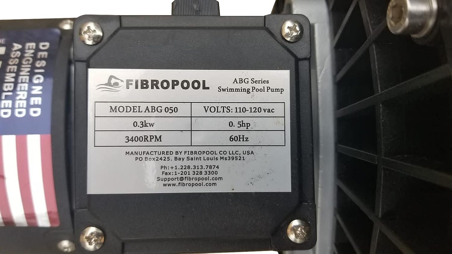 FibroPool 0.5HP Above Ground Pool Pump – 3000 GPH High Efficiency 1/2 HP Motor, Clear Lid Strainer, 120V Pool Pump with Hose Adapters for Easy Installation ABG051