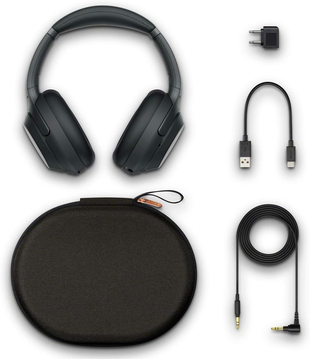 Sony WH1000XM3 Noise Cancelling Headphones, Wireless Bluetooth Over the Ear Headset – Black (2018 Version)