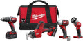 New Milwaukee 2695-24 M18 18 Volt 4 Tool Cordless Tool Set Drills & Saw Light