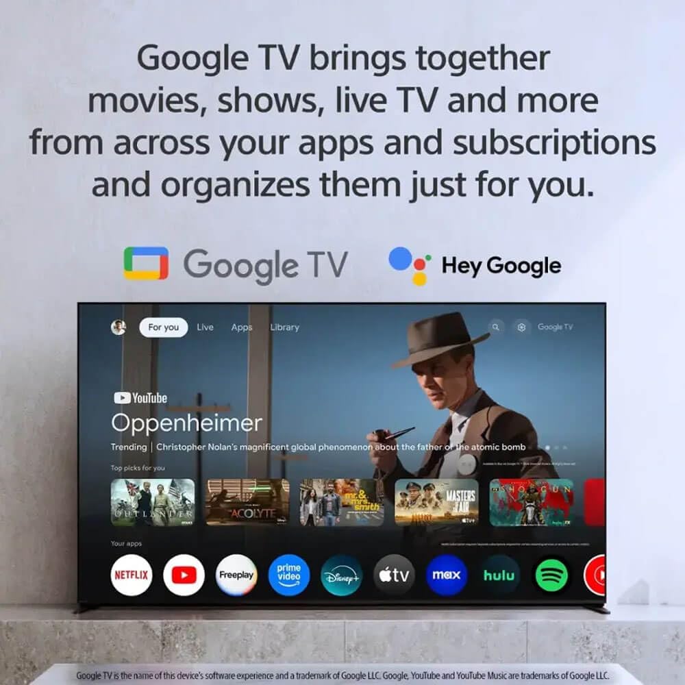 Sony BRAVIA 8 II 55 Inch TV, QD OLED, 4K Smart Google TV, XR Processor with AI, Ultra Slim Design, 120hz Television, Dolby Vision/Atmos, Exclusive Features for PS5, K-55XR80M2, 2025 Model (Renewed)