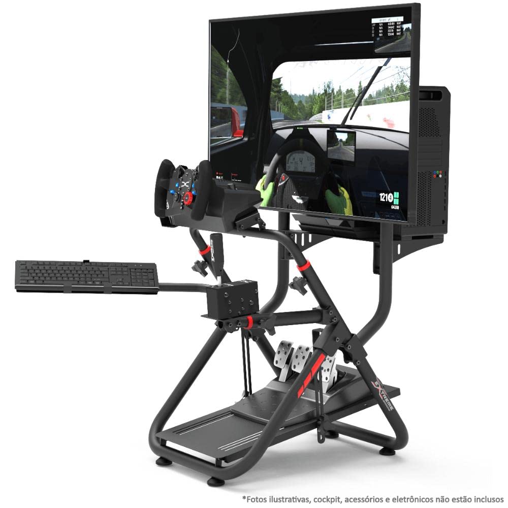 Extreme Sim Racing Tv Stand Add-on Upgrade for Wheel Stand SXT V2 - Fits only SXT V2 - Suitable for TV sizes up to 50'