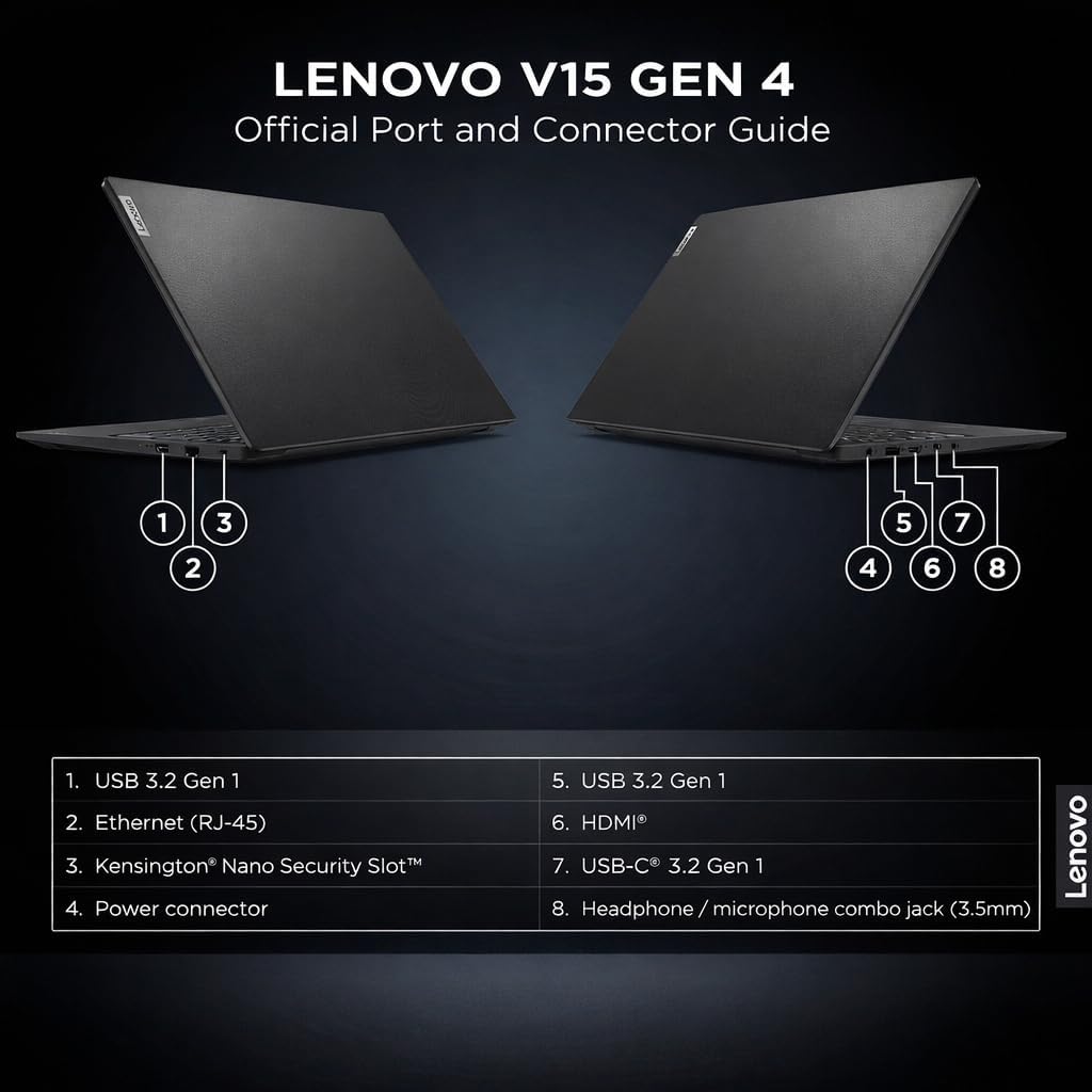 Lenovo 2026 V15 Laptop for Student & Business, AMD 7000 Series Ryzen CPU (Beats Intel i7-1160G7), 15.6' FHD IPS Display, 16GB RAM, 512GB SSD, Ethernet Port RJ-45, Windows 11 Pro, WOWPC USB, No Mouse