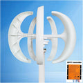Wind Turbine Generator, 3000W Small Vertical Axis Wind Turbine Generator 3KW 12V 24V 48V with MPPT Low Noise Windmill for Home Farm Wind System for Boats, Gazebos, Chalets, or Mobile Homes(White with