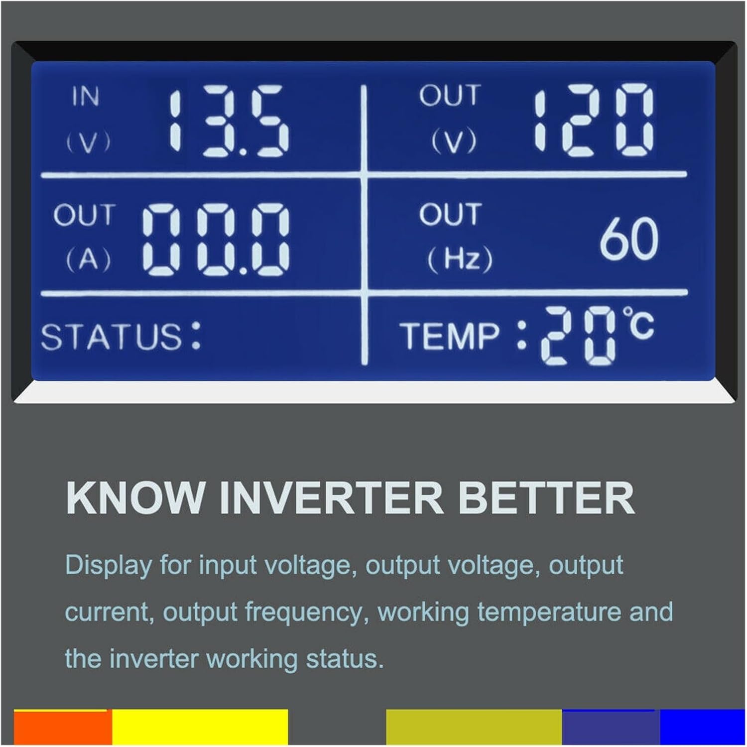 3000W LCD Display Pure Sine Wave Power Inverter Solar Generator Inverter Battery 12V/24V/36V/48VDC to AC Converter(12V)