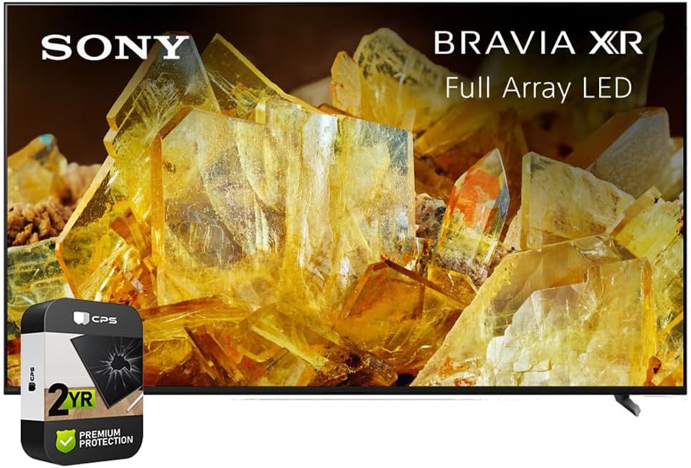 Sony XR65X90L Bravia XR 65 inch X90L 4K HDR Full Array LED Smart TV (Renewed) Bundle with 2 YR CPS Enhanced Protection Pack