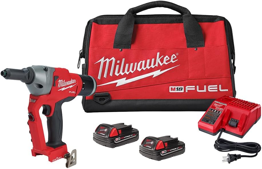 Milwaukee M18 Fuel ONE-Key 18-Volt Lithium-Ion Cordless Rivet Tool Kit