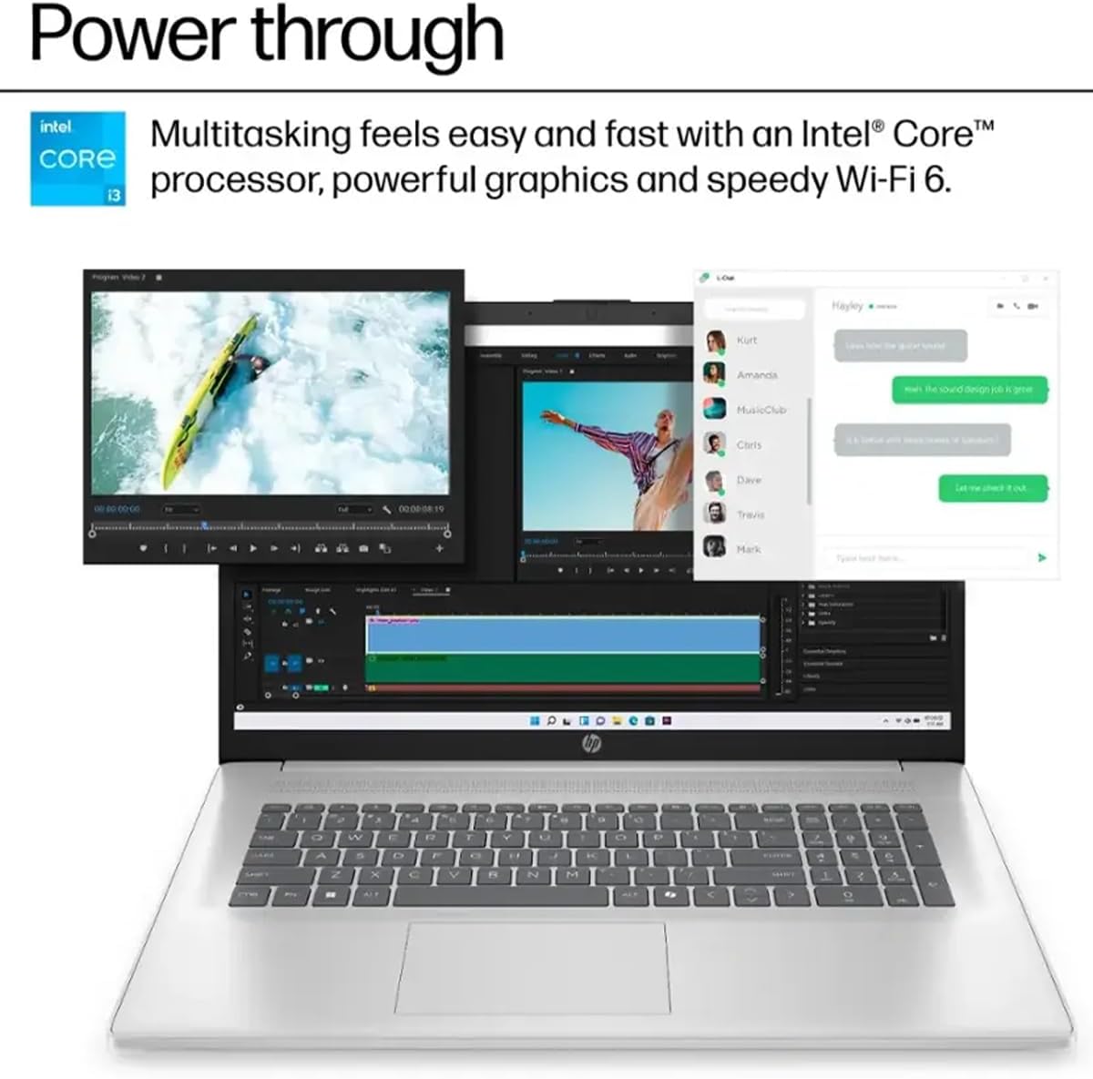 HP 17 Business Laptop Computer - 17.3' HD+ IPS Display, Intel 8-Core i3-N305(Up to 3.8GHz), Ai Copilot, Intel UHD Graphics, Win 11 Pro, Wi-Fi 6, for Work or Study, w/Accessories(16GB RAM | 512GB SSD)