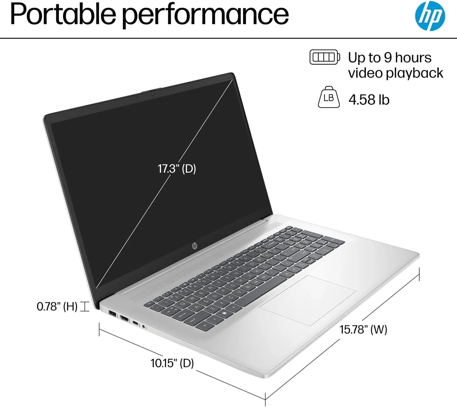 HP 2025 17 inch Laptop Business, 17.3' IPS FHD Display, AMD Ryzen 5 Processor (Beats i7-1165G7), 16GB RAM, 512GB SSD, WiFi 6, Copilot, w/Accessory, with 2019 Lifetime Office, Windows 11 Home
