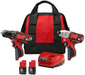 with Milwaukee 2494-22 M12 12V Cordless Power Lithium-Ion 2-Tool Combo Kit