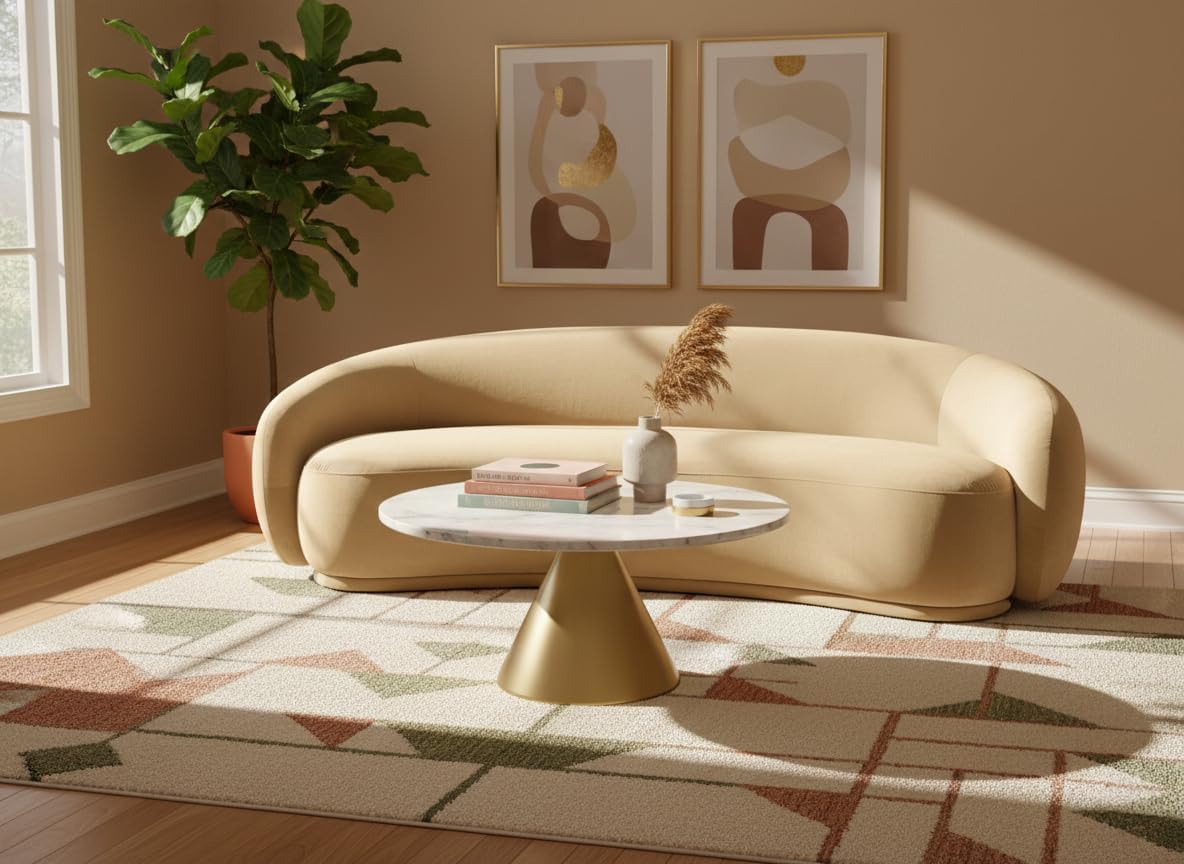 Meridian Furniture 44044Camel-S Emery Collection Modern | Contemporary Sofa with Ultra Luxe Camel 460 GSM Velvet, Solid Eucalyptus Wood Inner Frame, 95' W x 45.5' D x 31' H, Camel