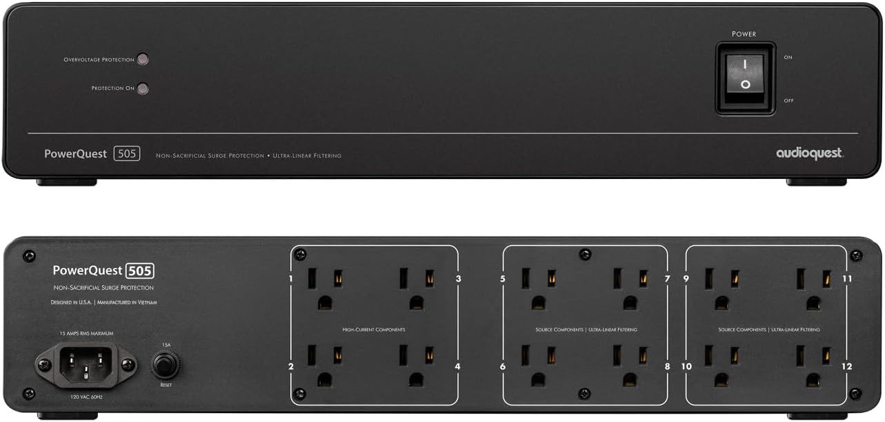 Samsung QN77S95FAFXZA 77 Inch OLED HDR Pro 4K Smart TV with an AudioQuest PQ505NA PowerQuest 505 12 Outlet Surge Protector (2025)