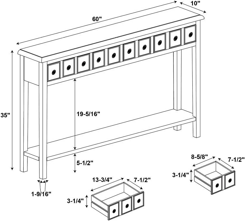 Powell Furniture Sadie Long Console Table, Teal