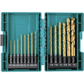 Makita B-65399 Impact Gold 14 Pc. Titanium Drill Bit Set,1/4 In. Hex Shank,(Pack of 10)