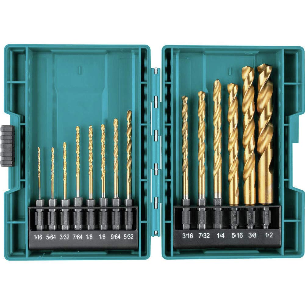 Makita B-65399 Impact Gold 14 Pc. Titanium Drill Bit Set,1/4 In. Hex Shank,(Pack of 10)