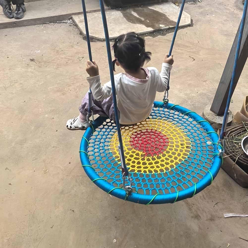 LXHELIVERY Kids Outdoor Nest Disc Swing - Durable Frame with Rope Hanging Kit for Rocking Chair, Amusement Park Play Set Swings(Green,70cm/2.2ft)