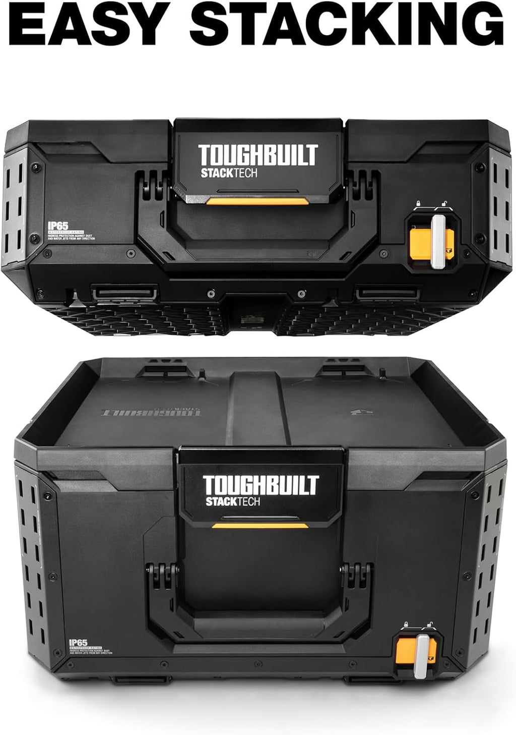 ToughBuilt StackTech XL Tool box Organizer with Lock and Removable Tray, Black