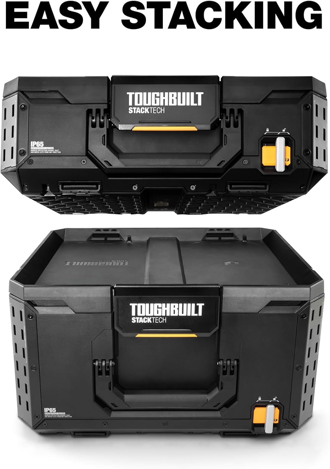 ToughBuilt StackTech XL Tool box Organizer with Lock and Removable Tray, Black