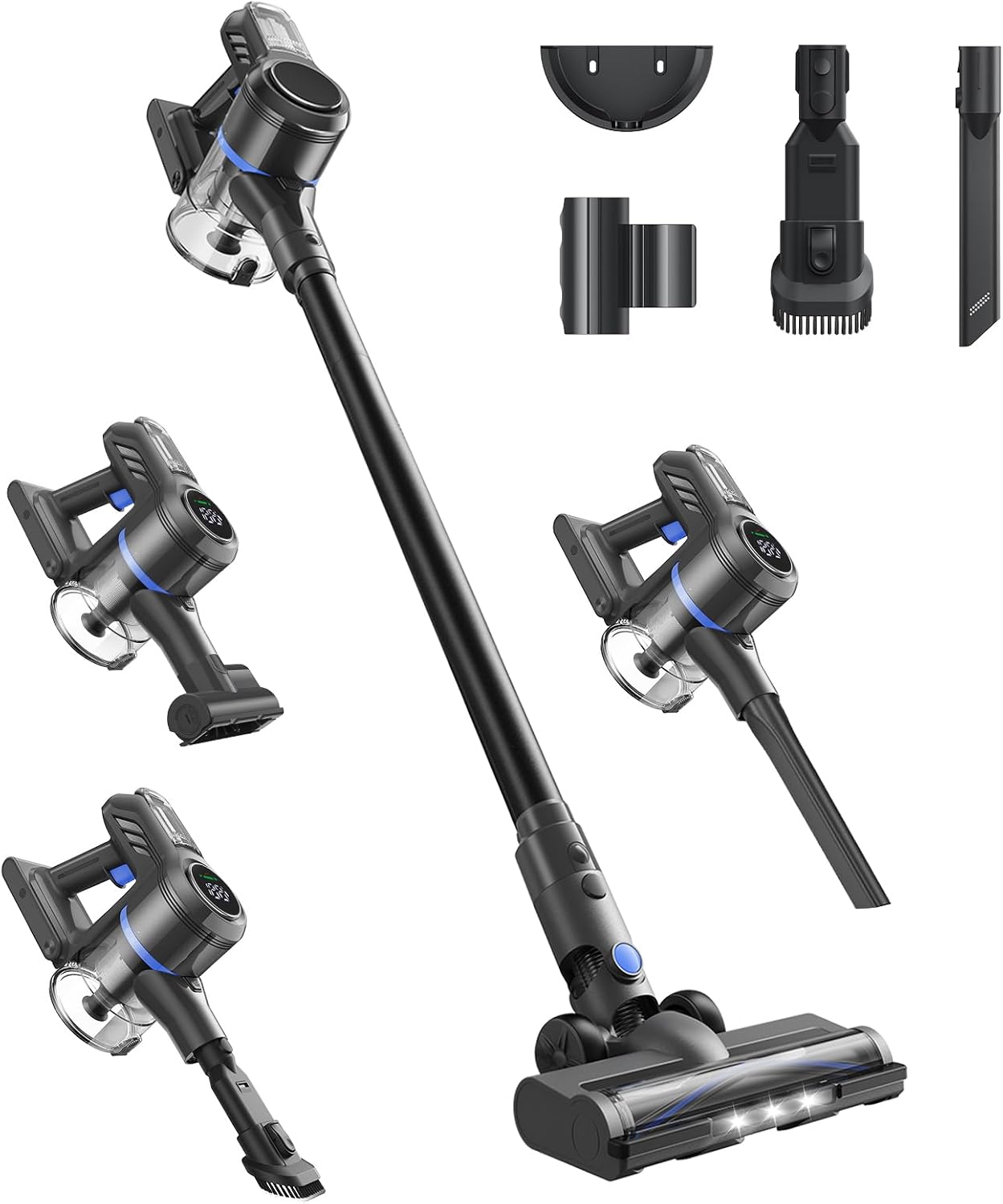 DREAME J30W Cordless Vacuum Cleaner for Home, 6-in-1 Cordless Stick Vacuum Rechargeable, 65Mins Runtime, Powerful Suction, Wireless Vacuum Cleaner for Hardwood Floor, Carpet, Tile, Pet Hair, Black