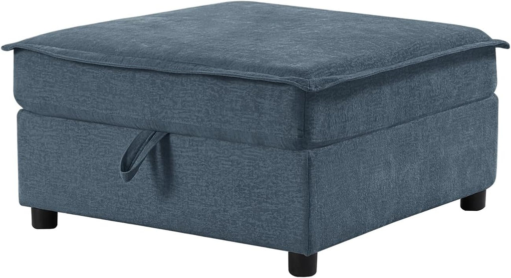 HULALA HOME Storage Ottoman for Sectional Sofa Couch, Blue