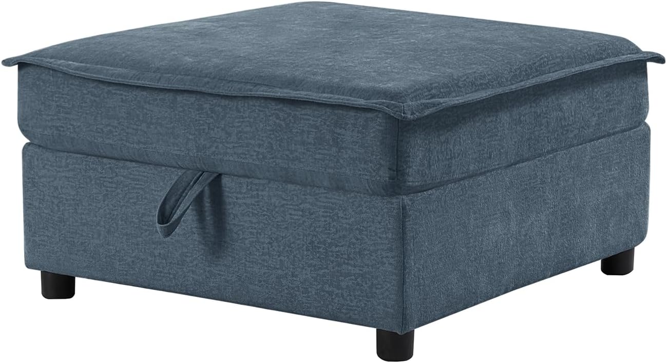 HULALA HOME Storage Ottoman for Sectional Sofa Couch, Blue