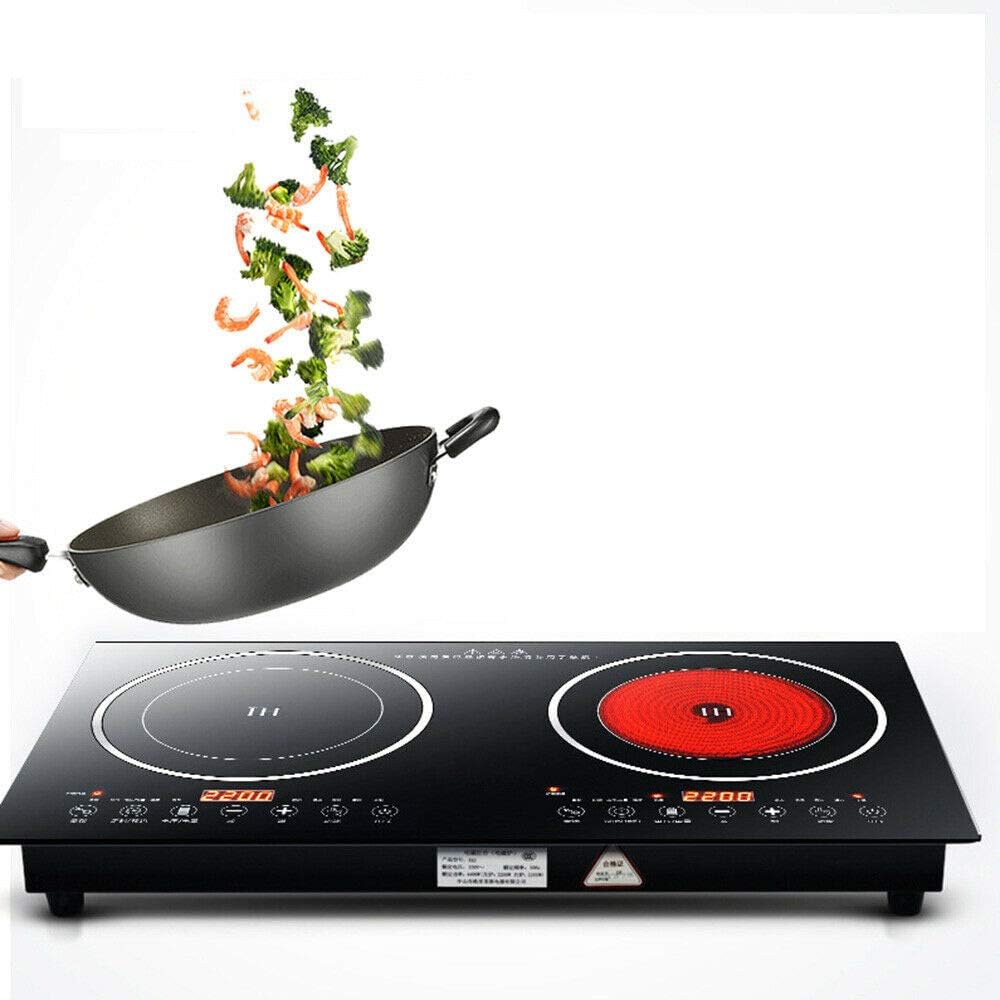 Portable Induction Cooktop - 110V 8 Levels Electric Dual Induction Cooker Cooktop Countertop Double Burner Suitable for Cast Iron Cookware Kitchen or Resturant USA STOCK