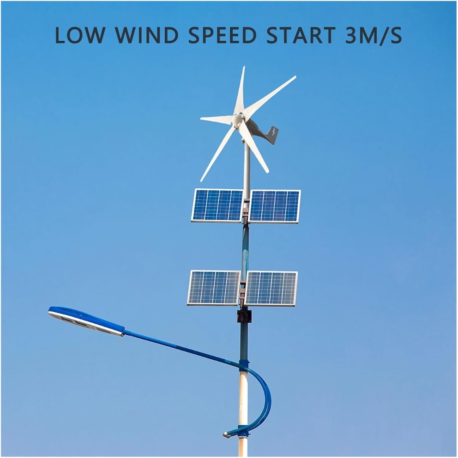 Wind Turbine Generator Kit, 5 Blades Windmills Wind Turbine Generator 3000W 12V 24V 48V for Home Use Low Wind Speed Starting Wind Turbines(12V)