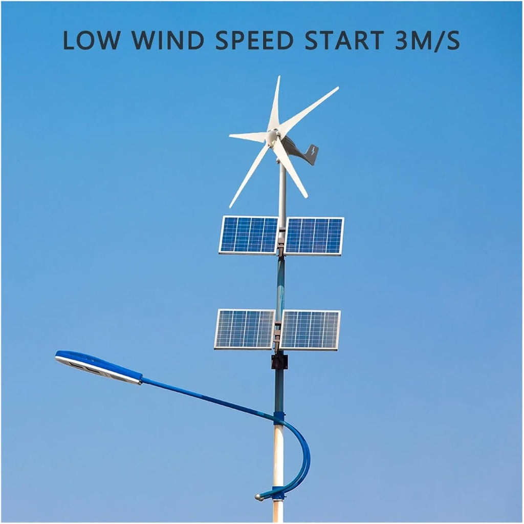 Wind Turbine Generator Kit, Free Energy Wind Turbine Generator 3000w 12v 24v 48v 5 Blades Windmills RV Yacht Farm for Home Use(12V)