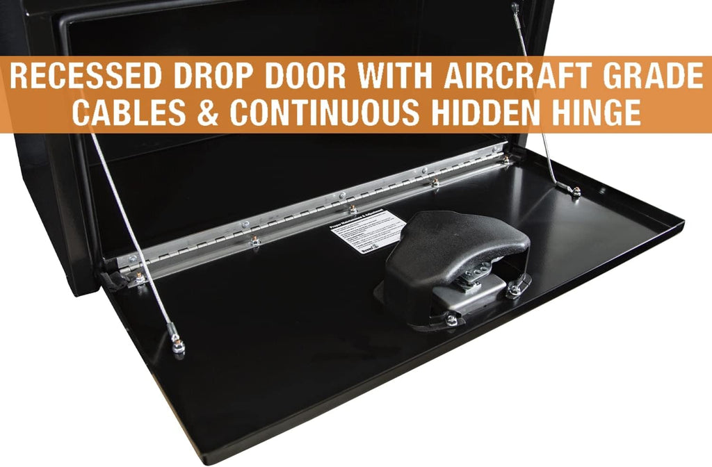 Buyers Products 1703353 Black Steel Underbody Truck Tool Box – 14 x 12 x 30 Inch - Truck Bed & Underbelly RV Storage Box, Locking T-Latch, Weather-Resistant, Heavy-Duty Flatbed Job Box, Made in USA