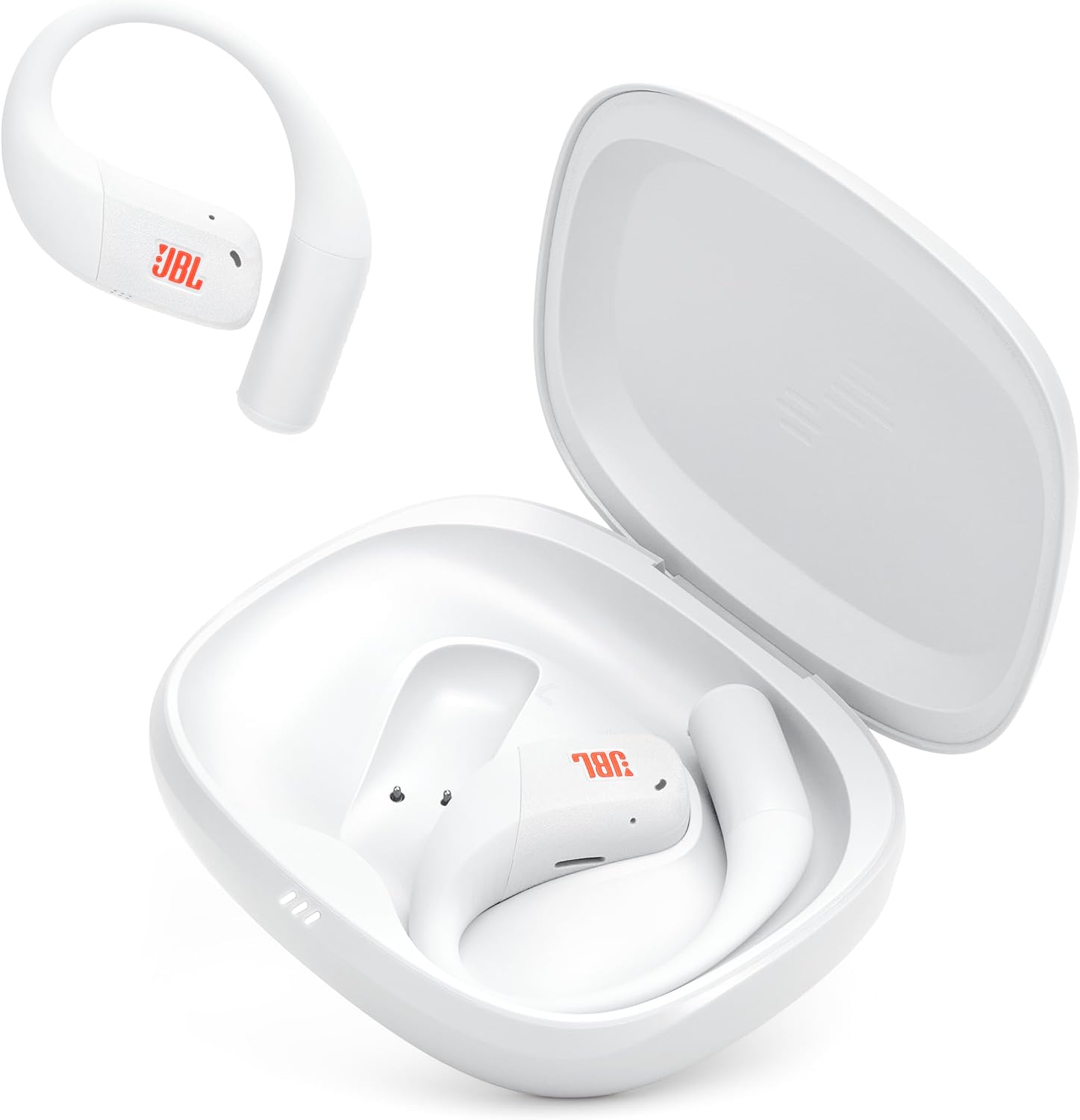 JBL Endurance Zone - True Wireless Open-Ear Sport Headphones with 4 mics for Crisp, Clear Calls, Water & dust Proof (IP68), and Up to 32 Hours of Playtime, Plus Speed Charge (White/Orange)