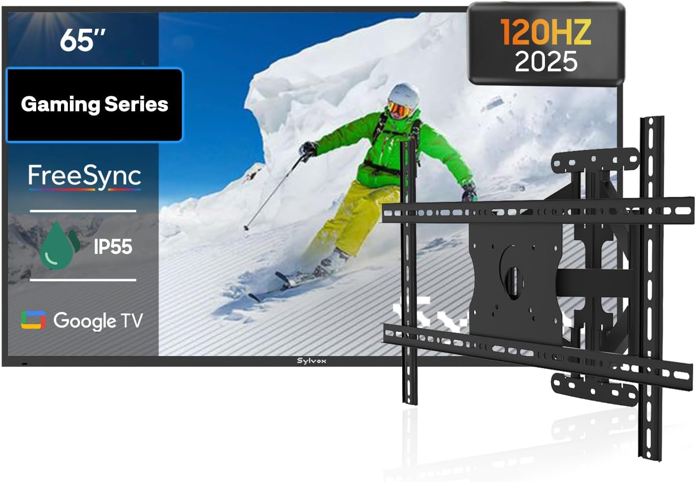 SYLVOX Bundle: 65' 120Hz Waterproof Outdoor TV (2025 Gaming Series) & Wall Mount