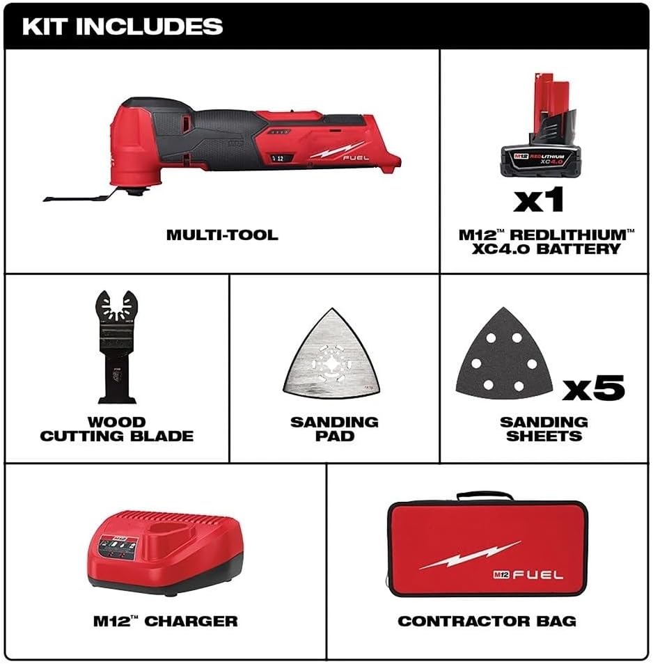 2526-21XC Cordless Oscillating Tool for Milwaukee M12 FUEL 12V Brushless Oscillating Multi-Tool Kit - New