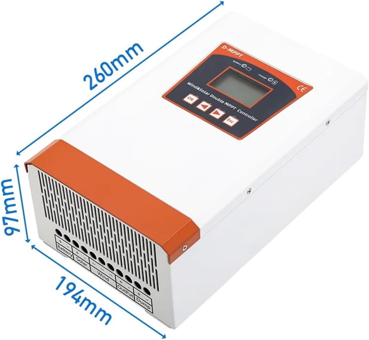 Solar Controller, Hybrid Controller 6000W 12V 24V 48V Auto Boost Charger Wind Generator Solar Panel with Dump Load System Home Use(3000W,24V 48V Auto)