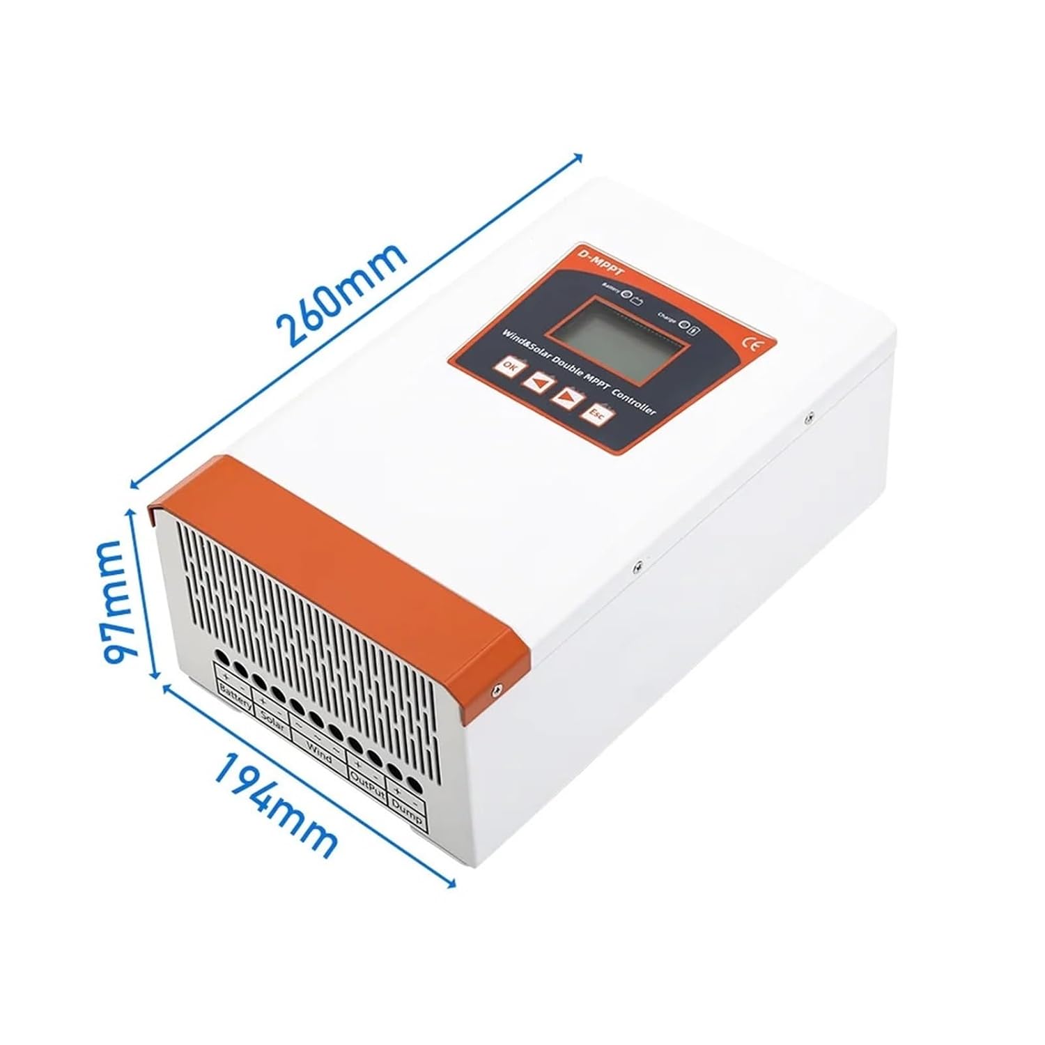 Solar Controller, Hybrid Controller 6000W 12V 24V 48V Auto Boost Charger Wind Generator Solar Panel with Dump Load System Home Use(3000W,12V 24V Auto)