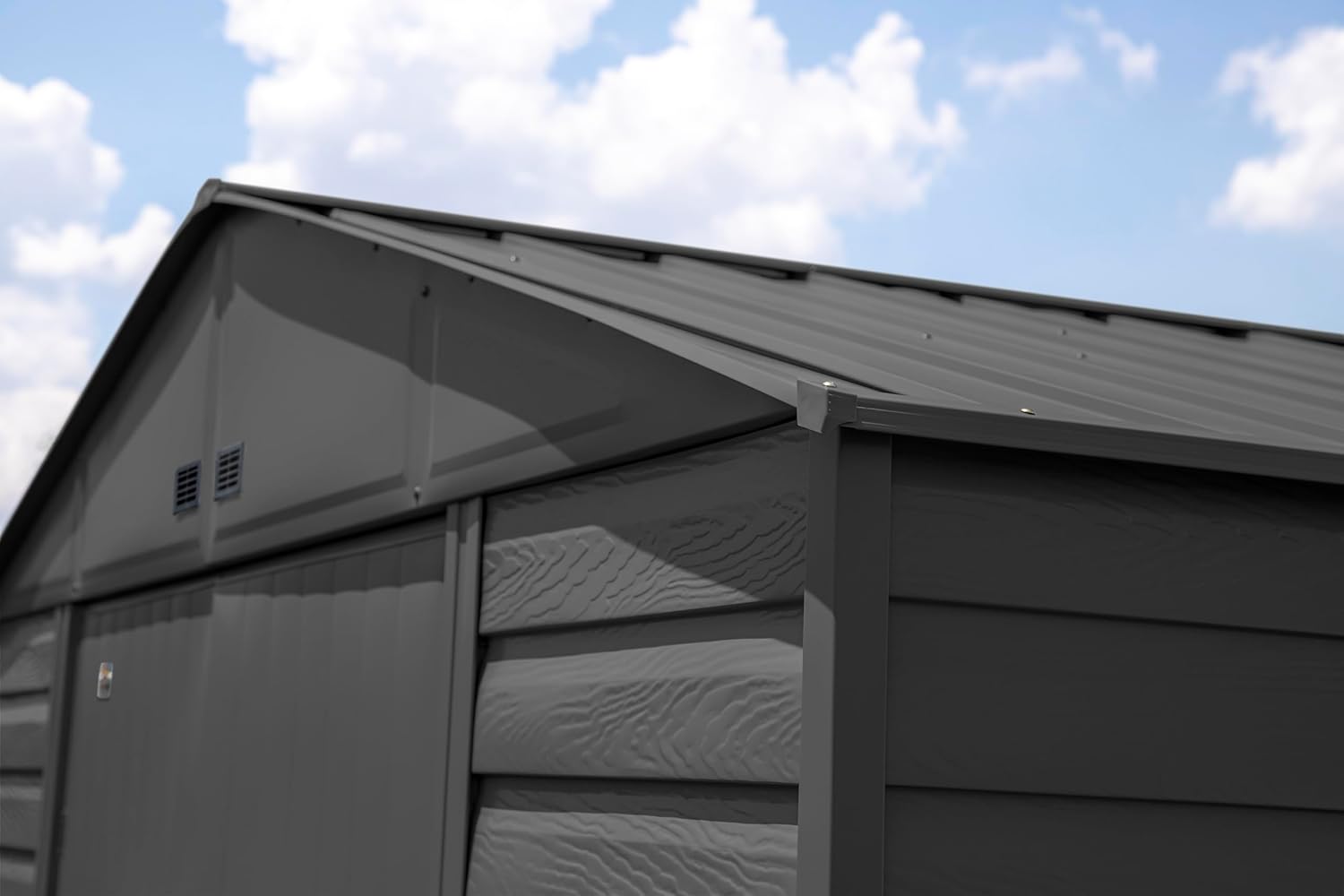 Arrow Select 10' x 12' Outdoor Lockable Steel Storage Shed Building, Charcoal