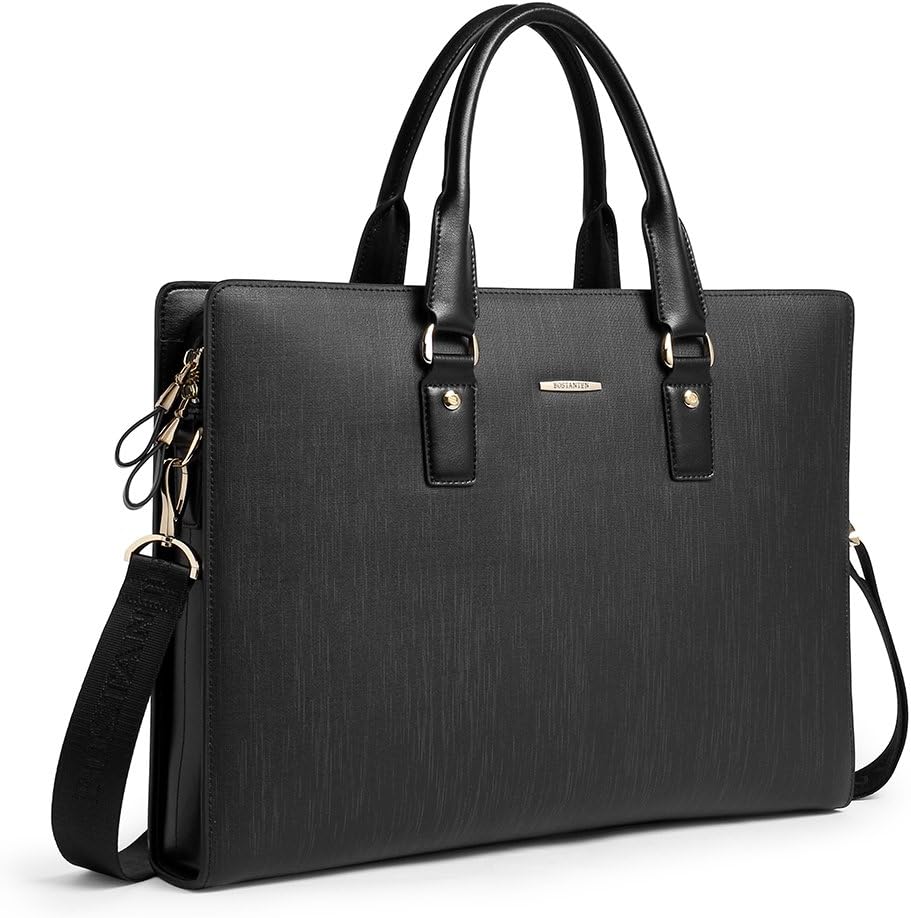 BOSTANTEN Leather Lawyers Briefcase Laptop Business Slim Bags for Men & Women