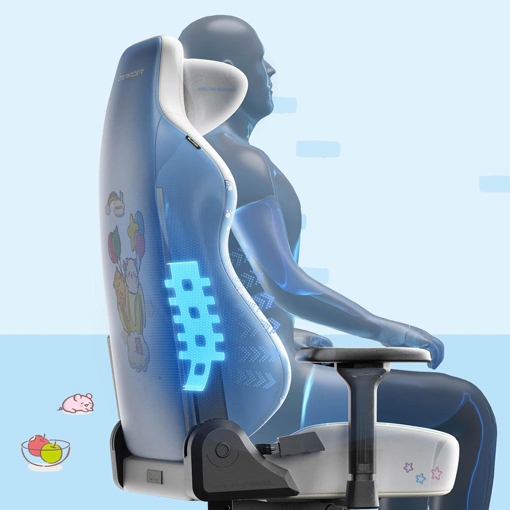 DXRacer Craft L Video Gaming Chair for Adults, Ergonomic Office Reclining Computer Chair with Magnetic Head Pillow and Lumbar Support, Racing Style Height Adjustable (EPU Leatherette, Bananya Cat)