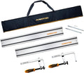 POWERTEC 72258 110' Track Saw Guide Rail Kit for Makita or Festool Track Saw| Includes 2x55 Guide Rails/Protective Guide Rail Bag/Rail Connectors and 2pc Quick Screw Guide Rail Clamps 5-3/8' Capacity