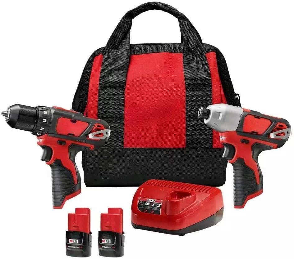 2494-22 for Milwaukee M12 12V Cordless Power Lithium-Ion 2-Tool Combo Kit 3/8' Drill/Driver ¼' Hex Impact Driver
