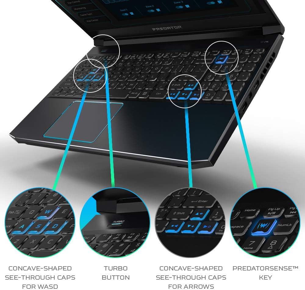 acer Predator Helios 300 Gaming Laptop PC, 15.6' Full HD 144Hz 3ms IPS Display, Intel i7-9750H, GeForce GTX 1660 Ti 6GB, 16GB DDR4, 256GB NVMe SSD, Backlit Keyboard, PH315-52-78VL