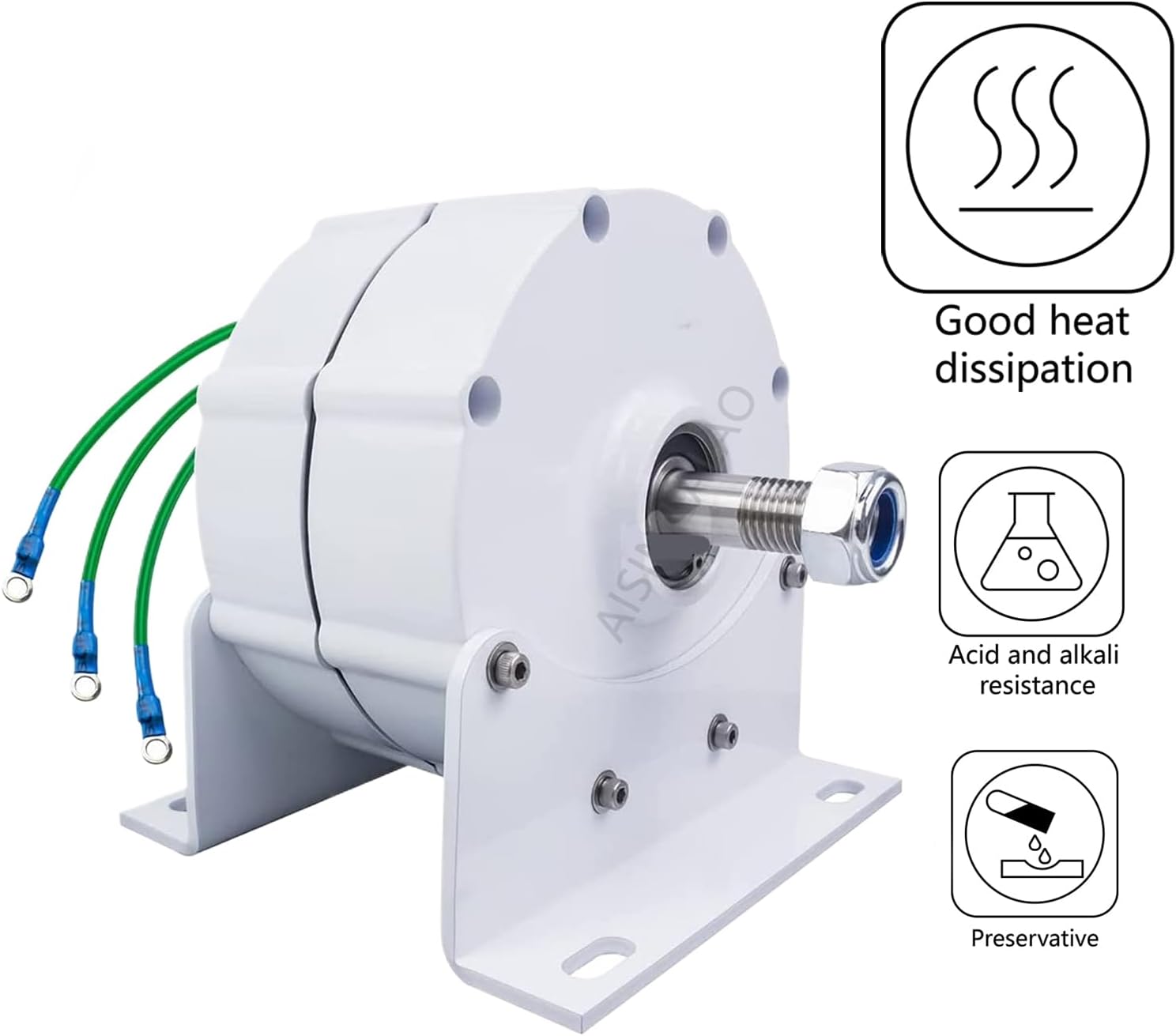 Generator 3000W Low RPM Motor Permanent Magnet Alternator 12V 24V 48V Low Noise DIY AC Alternator Permanent Magnet Motor with Base