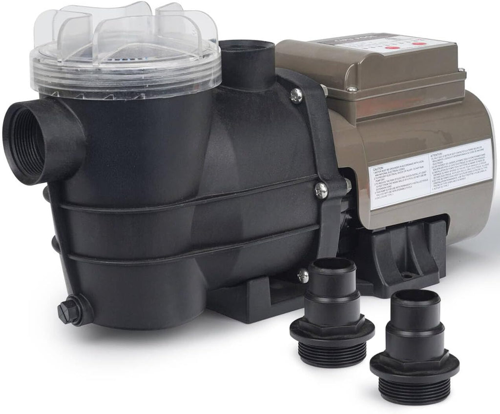 CIPU 0.35HP Pool Pump with Timer 2700GPH 115V Powerful Self Priming Above Ground Swimming Pool Pump with Filter Basket Low Noise for Pools Hot Tub Spa Water Circulation