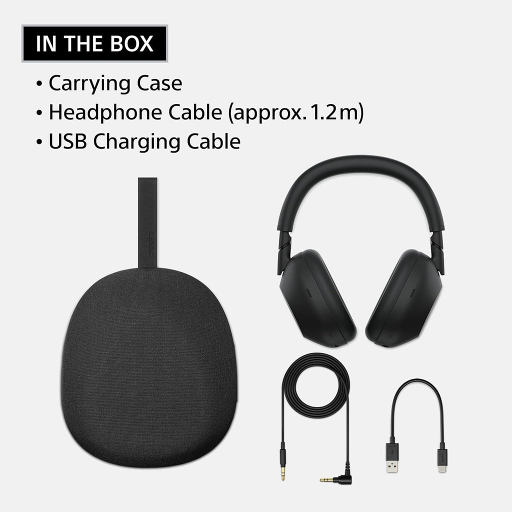 Sony WH-1000XM6 The Best Wireless Noise Canceling Headphones + Portable Charger + Headphone Stand + 20W 2-Port Wall Charger (Platinum Silver)