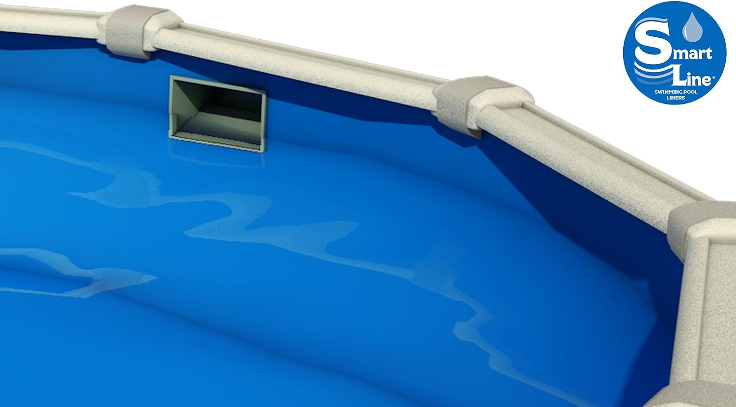 Lake Effect Pools 'Meadows Reprieve' 24' Round Above Ground Swimming Pool | 52' Inch Height | Resin Protected Steel Sided Walls | Includes a Solid Blue Overlap Pool Liner and Widemouth Skimmer